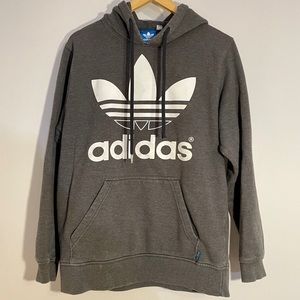 Adidas Mens’ gray trefoil hoodie